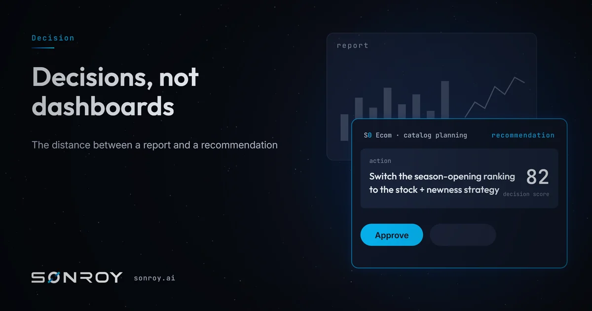Decisions, not dashboards: the distance between a report and a recommendation