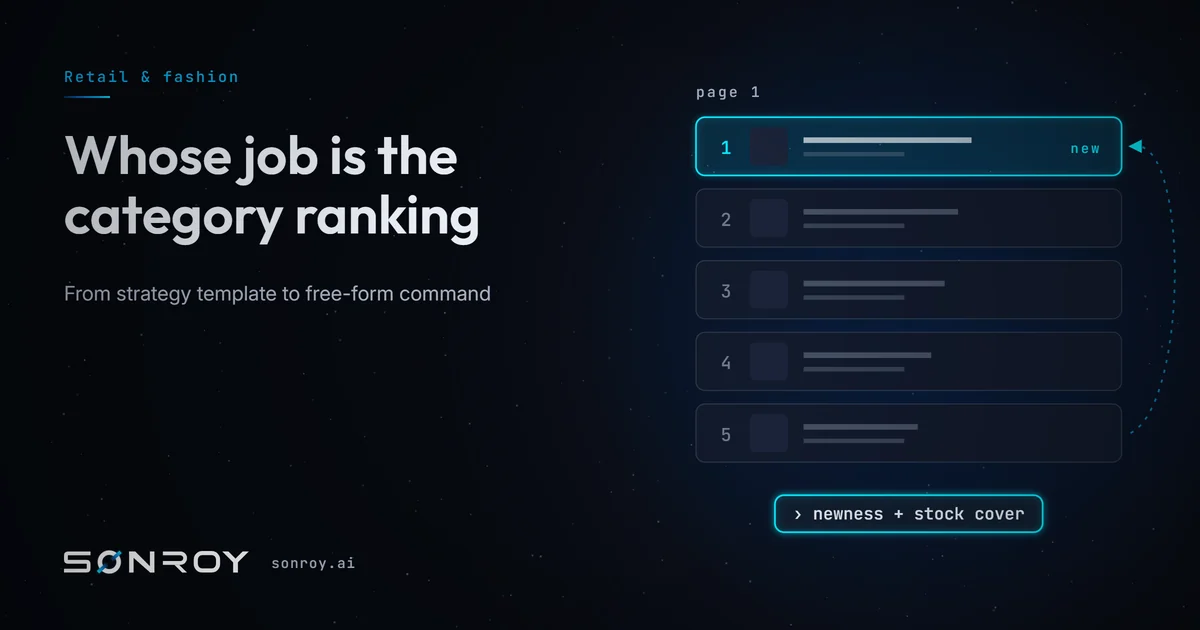 Whose job is the category ranking: from strategy template to free-form command