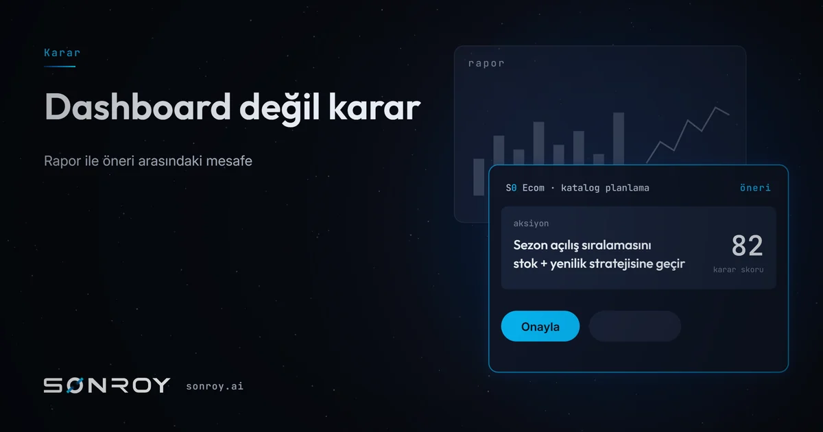 Dashboard değil karar: rapor ile öneri arasındaki mesafe